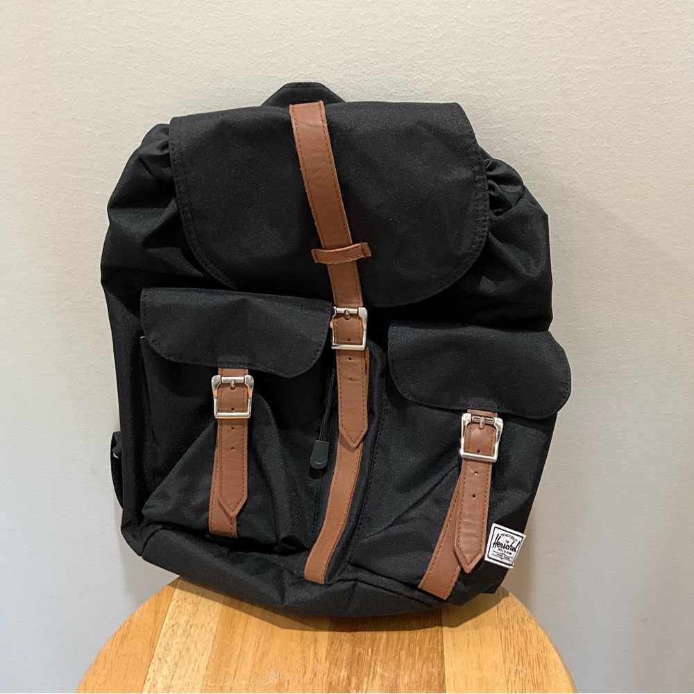 Herschel Supply Company Black Backpack with Brown Straps